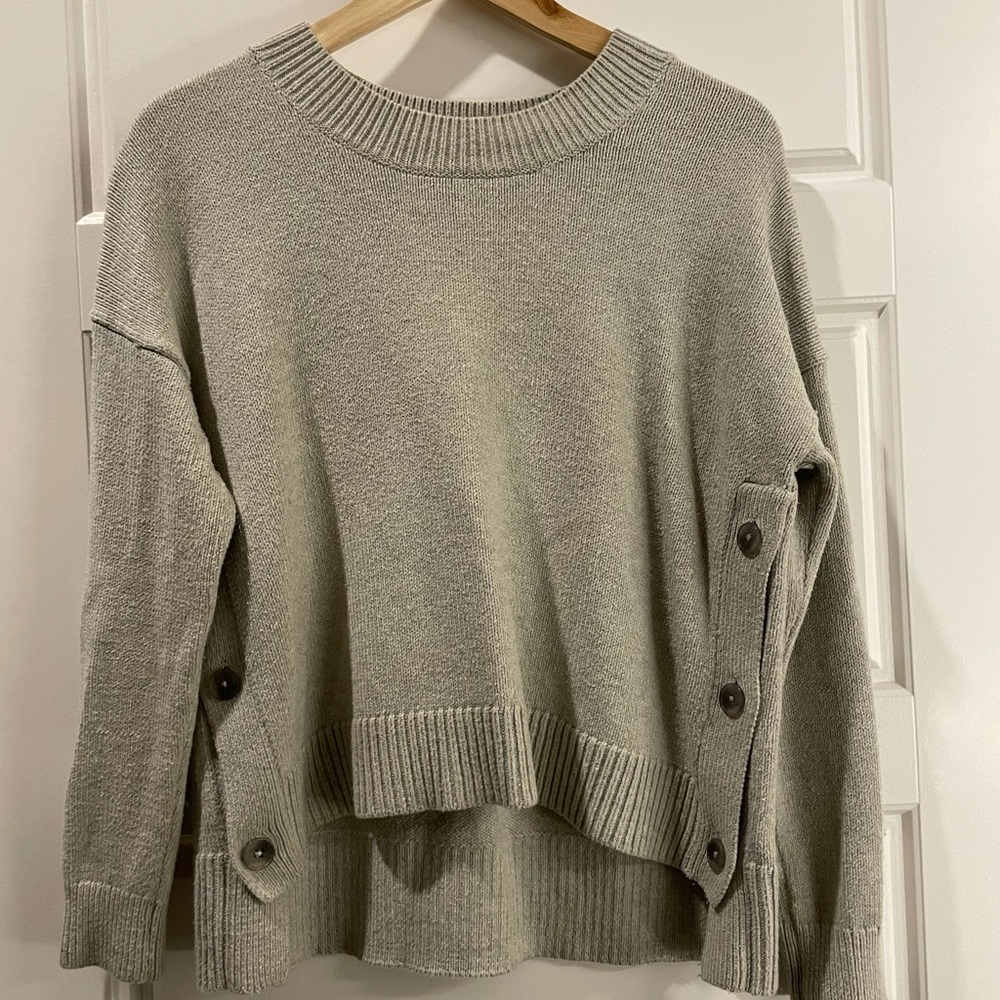 Madewell - Gray Brownstone Side-Button Sweater - image 3